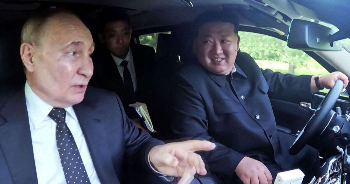 Vladimir Putin giggles with Kim Jong-un in a Carpool Karaoke-style limo ride