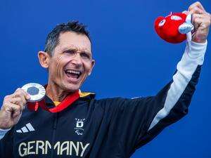 Medaillenset für Para-Radsportler Gold Hausberger, Silber Teuber, Bronze Zeyen-Giles