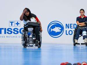 Orchideensport in der Lagerhalle Anita Raguwaran scheidet im Para-Boccia aus