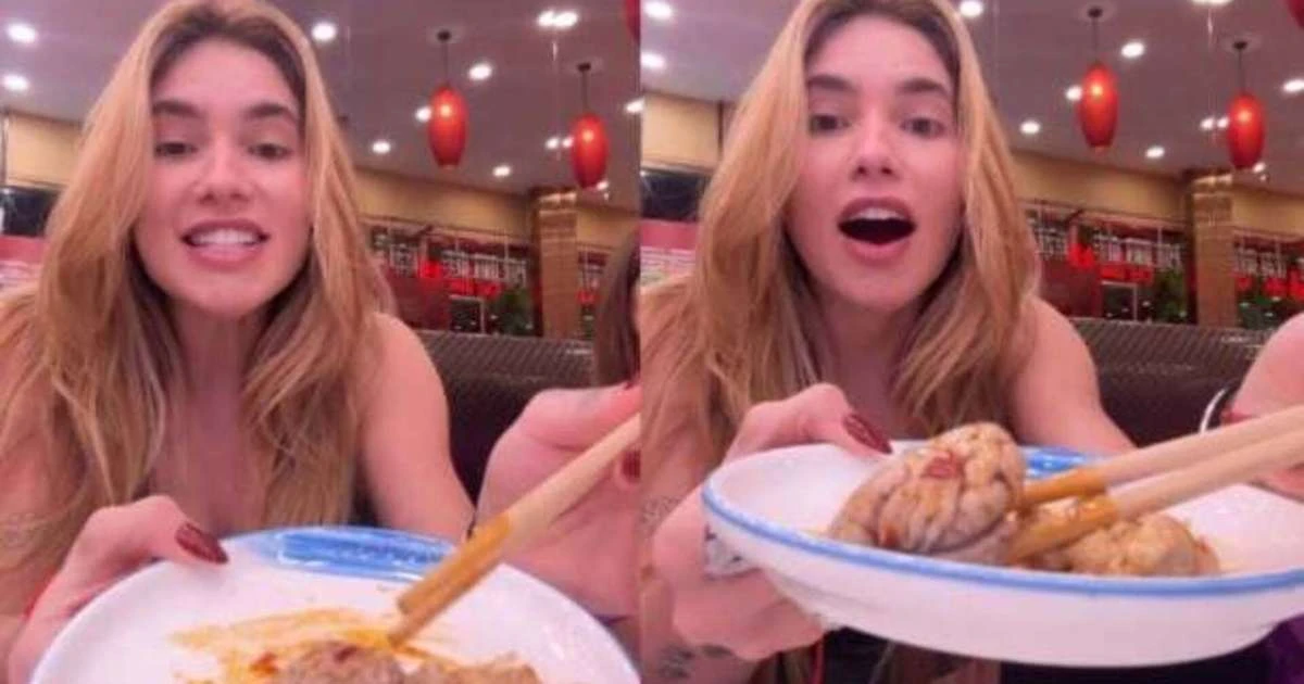 Sem medo! Virginia experimenta prato inusitado com cérebro em viagem à China