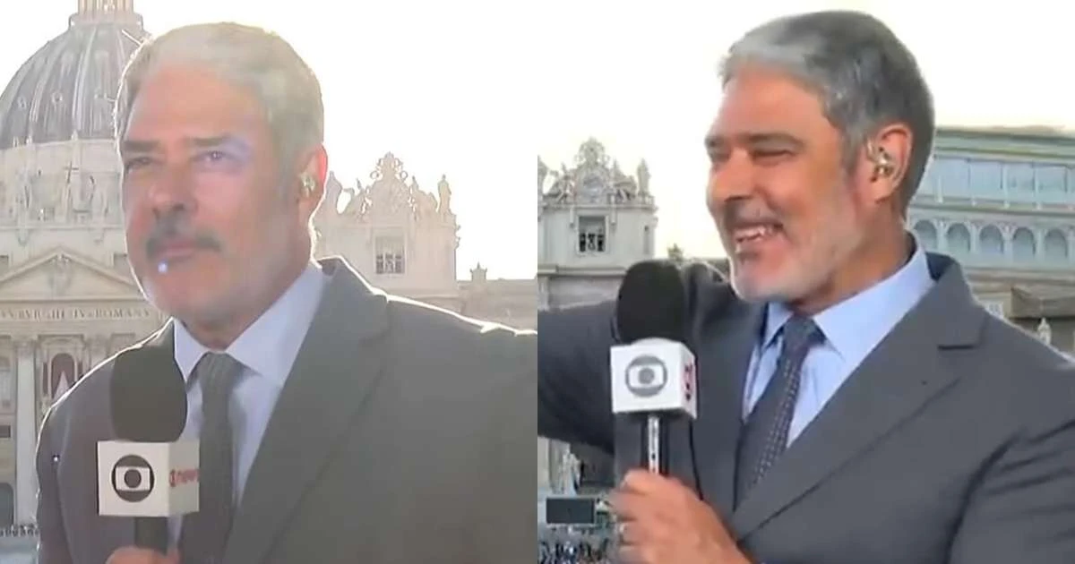 William Bonner é interrompido com berreiro de brasileiros ao anunciar o Papa: 'Está atraindo'