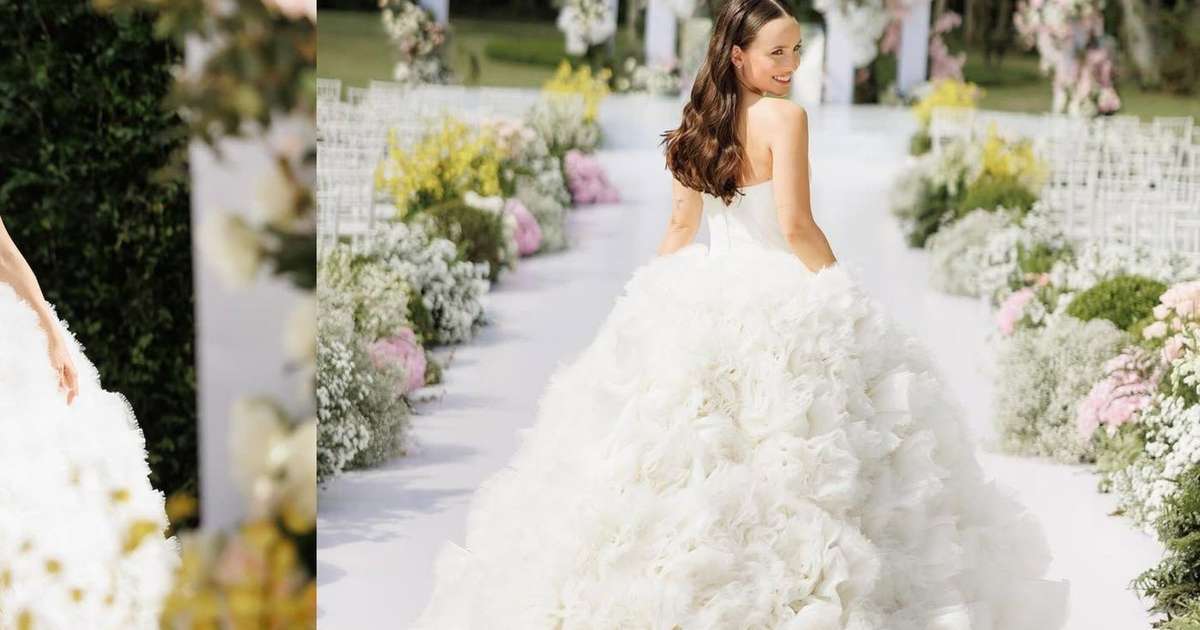 Vestidos de noiva 2025: tema floral aposta de Larissa Manoela em casamento evoca frescor e promete virar febre