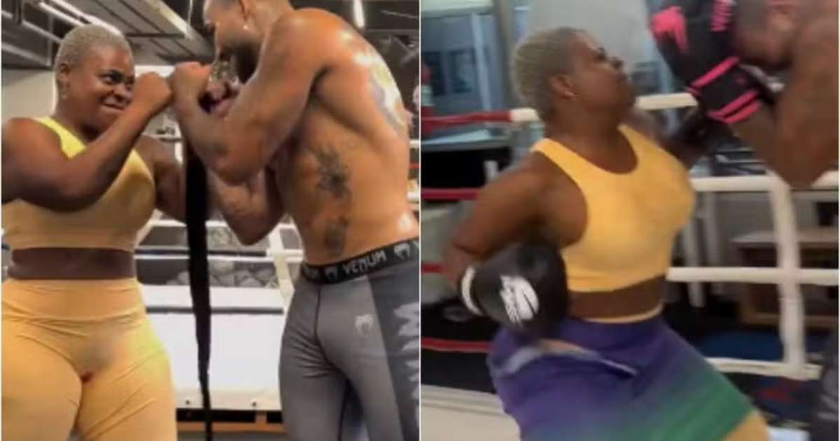 Jojo Todynho passa perrengue com imprevisto feminino em aula de boxe