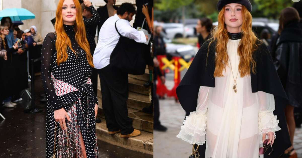 Vestido preto, transparência e mais: Marina Ruy Barbosa rouba a cena com looks elegantes durante a Semana de Moda de Paris 2024