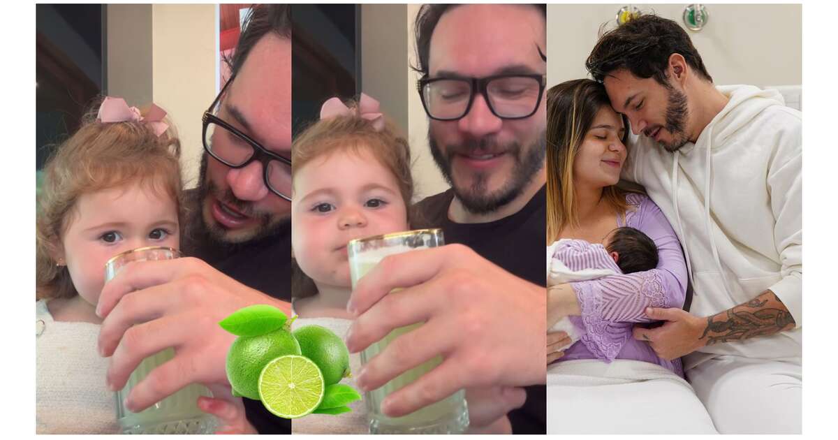 Suco de limão aprovado? Filha de Viih Tube e Eliezer tem reação inesperada ao provar limonada pela primeira vez