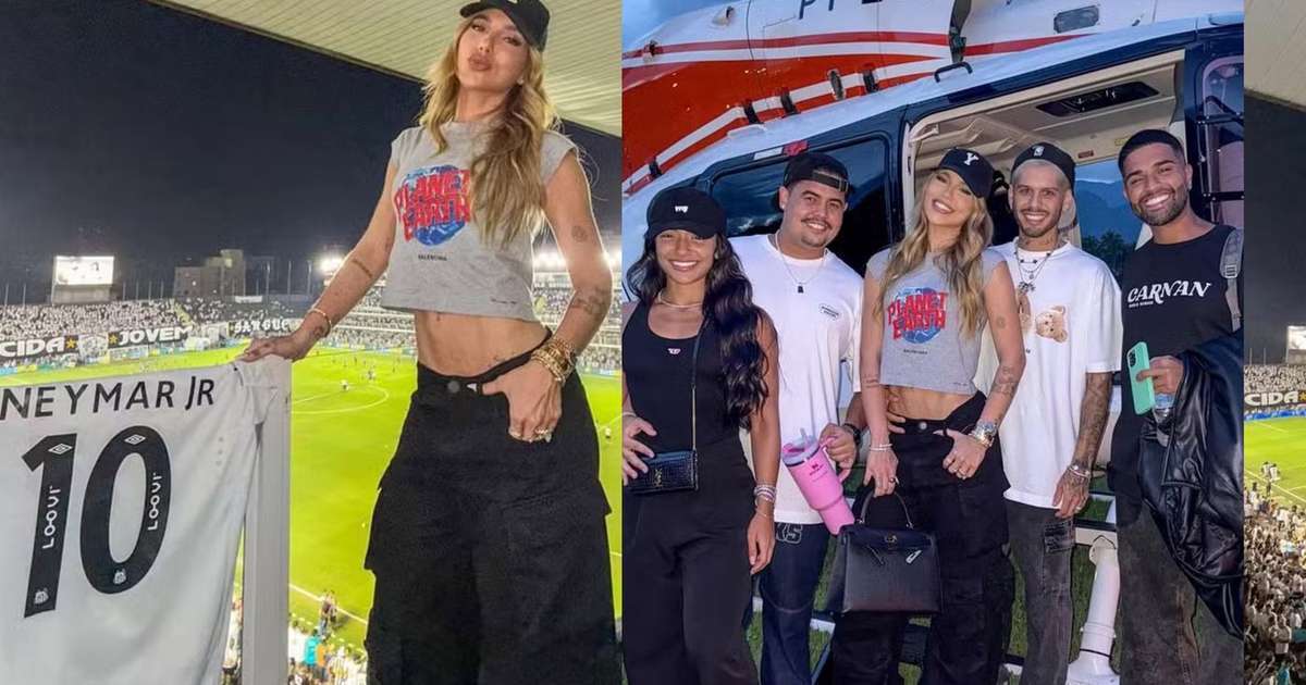 Sócia e amiga! Virgínia Fonseca chega de Jatinho com Zé Felipe e amigos em SP para assistir jogo de Neymar pelo Santos