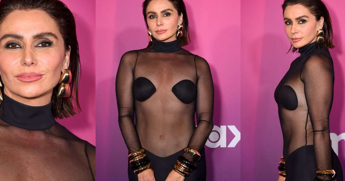 Giovanna Antonelli ousa com vestido transparente e bolsa de R$ 10 mil, mas barriga chapada rouba a cena ao lançar novela. Fotos!