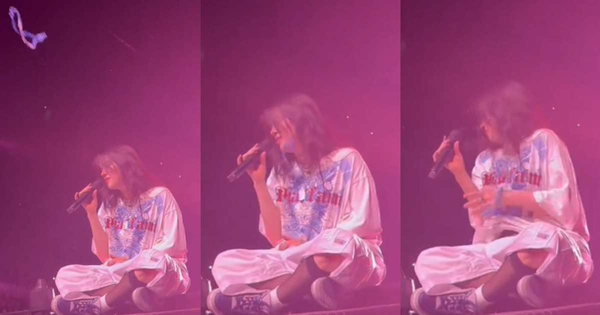 Billie Eilish é atingida por colar durante show; assista ao momento