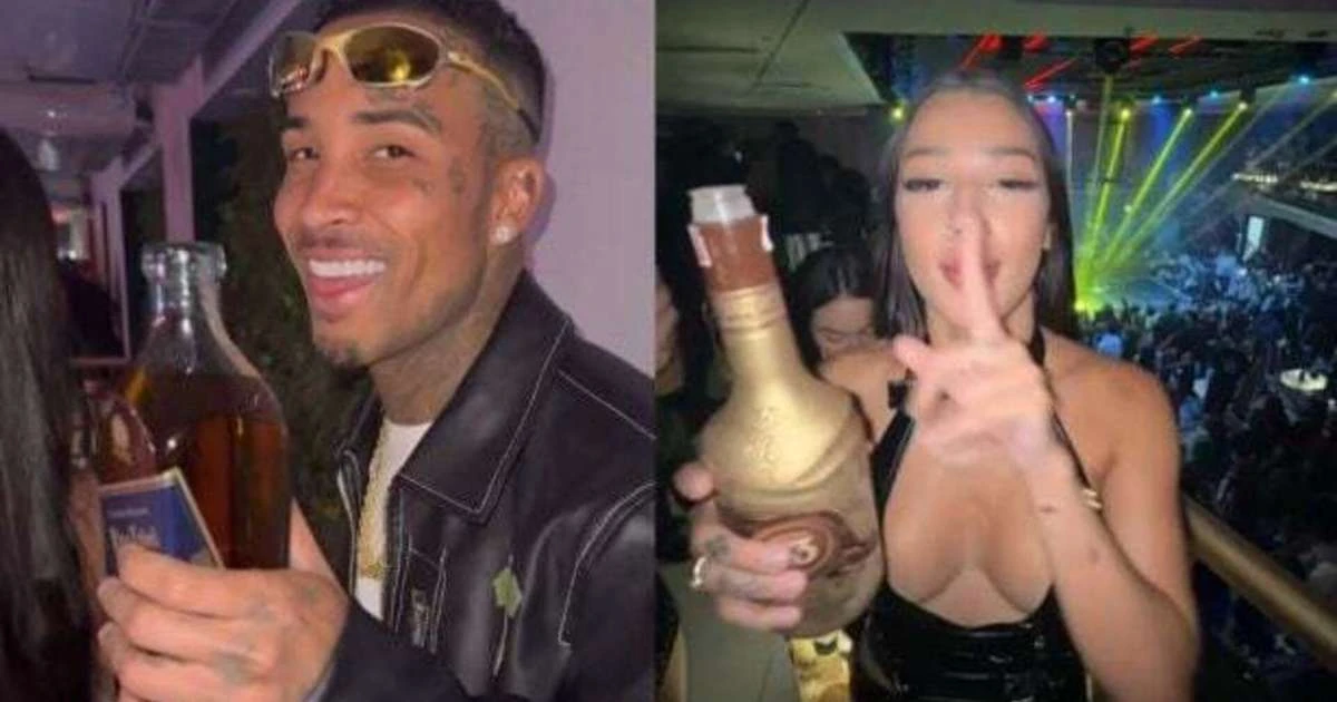 Bia Miranda e Gato Preto são flagrados com bebidas alcoólicas horas antes do acidente