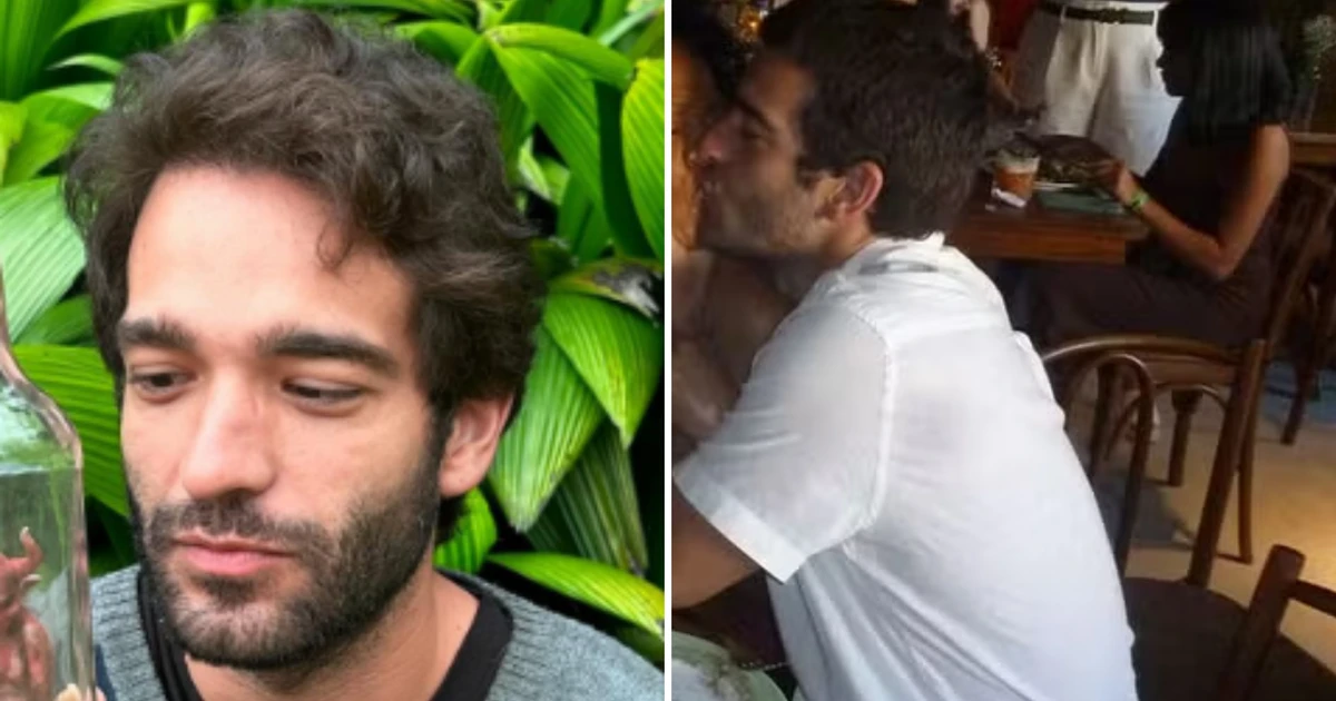 Humberto Carrão dá beijão em atriz durante festa de 'Vale Tudo'