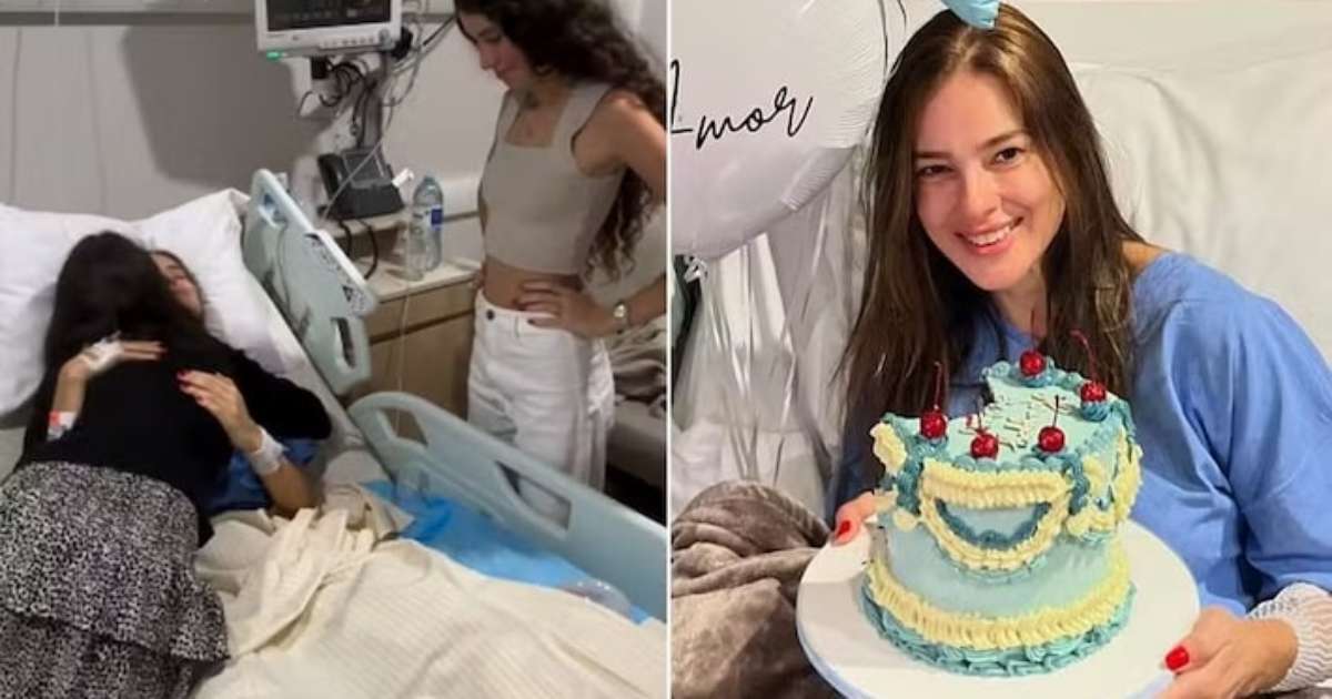 Vídeo: Após retirada de tumor, Vera Viel ganha bolo e visita das filhas nos seus 49 anos; veja