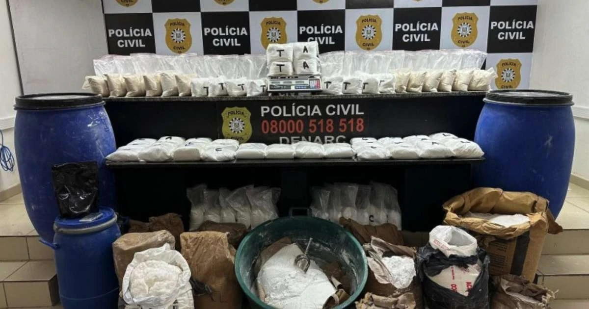 345 kg de insumos para cocaína são apreendidos pela Polícia Civil em Viamão