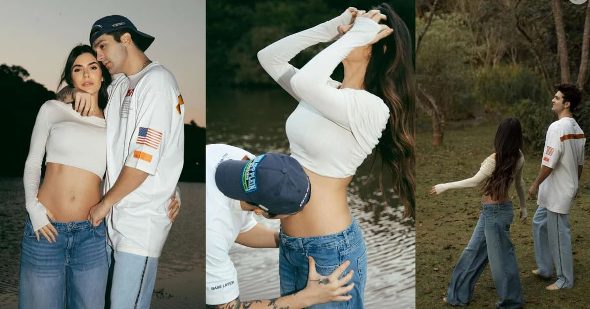 Luan Santana vai ser papai! Cantor anuncia gravidez de Jade Magalhães e beija barriguinha da namorada. Veja fotos!