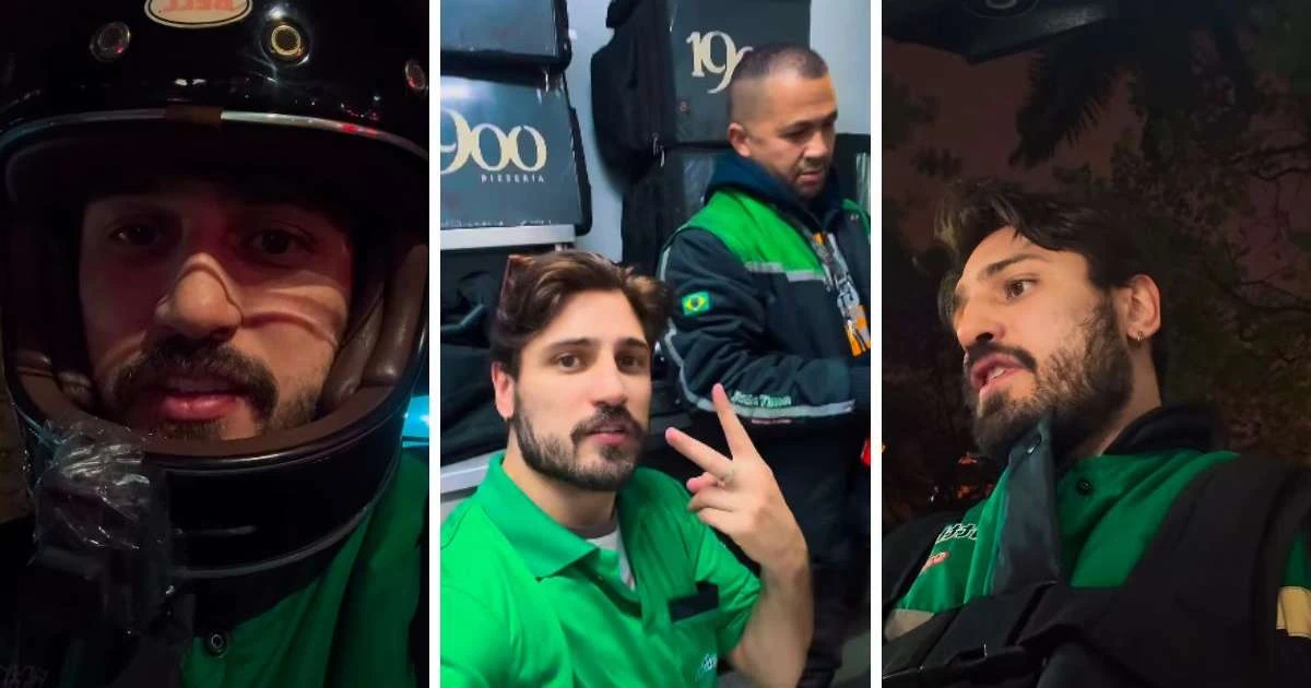 Daniel Rocha trabalha como motoboy e faz apelo após expediente: 'Dê gorjeta'