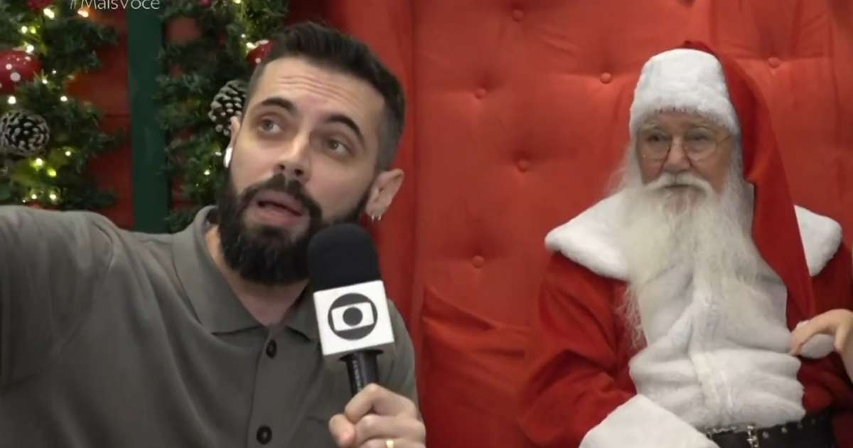 Repórter da Globo se espanta com Papai Noel revelando os pedidos das crianças: 'Complicado'