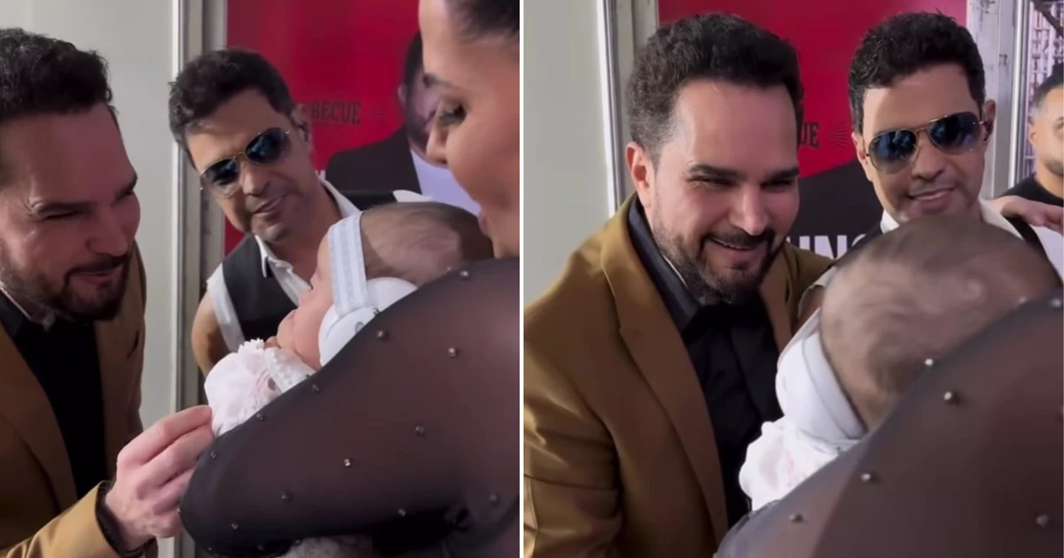 Luciano Camargo conhece a sobrinha, filha de Zezé e Graciele, após 5 meses