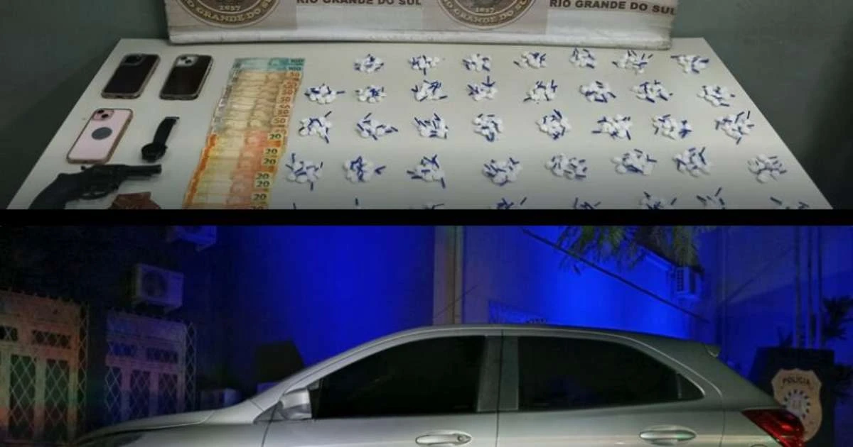 Vídeo: Dupla é presa com cocaína e arma em compartimento secreto de carro na Zona Norte de Porto Alegre