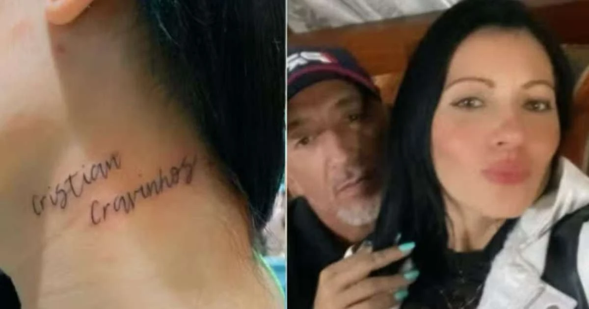 Namorada de Cristian Cravinhos tatua no pescoço nome de condenado no caso Richthofen: 'Não dou a mínima'