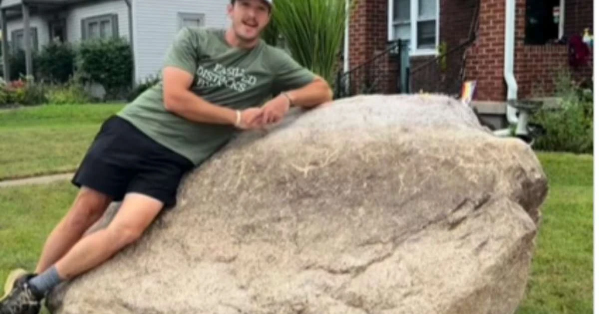 Professor encontra rocha de 4 toneladas ao tentar remover pedra do jardim nos EUA