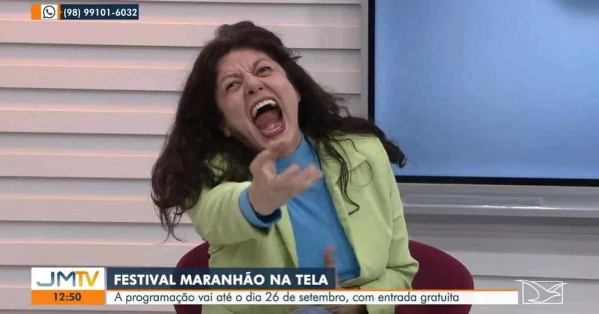 Atriz começa a gritar de repente em entrevista ao vivo em telejornal da Globo