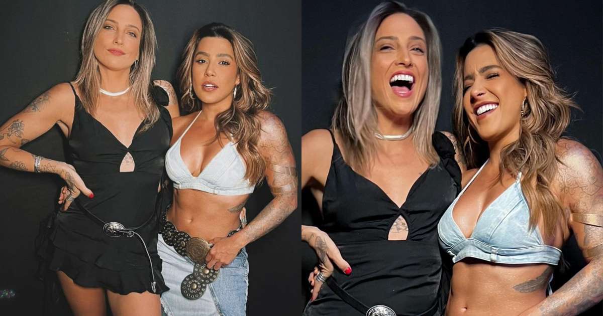 Lauana Prado recebe carinho da namorada durante treino na academia