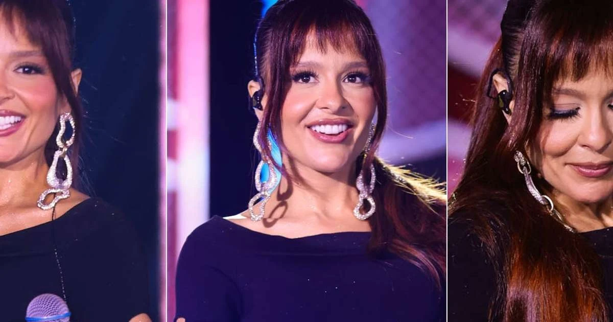 Maiara destaca corpo e dispensa calcinha com macacão colado e recortado para show com irmã, Maraisa. Fotos!