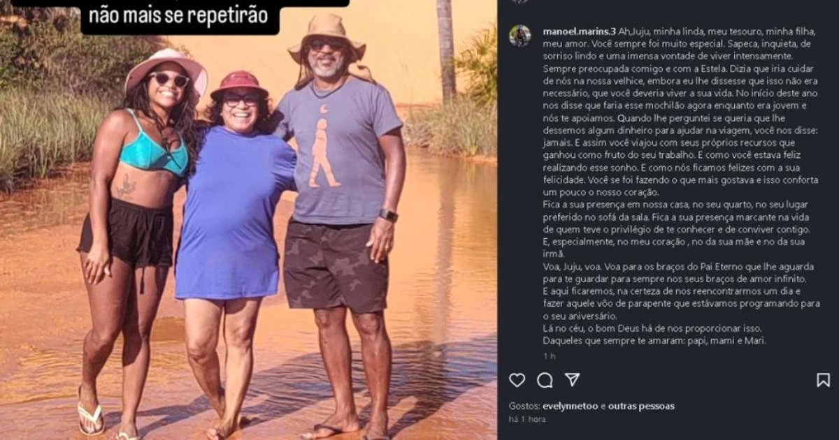 Pai de Juliana Marins se despede da filha após morte trágica: 'Você estava feliz'