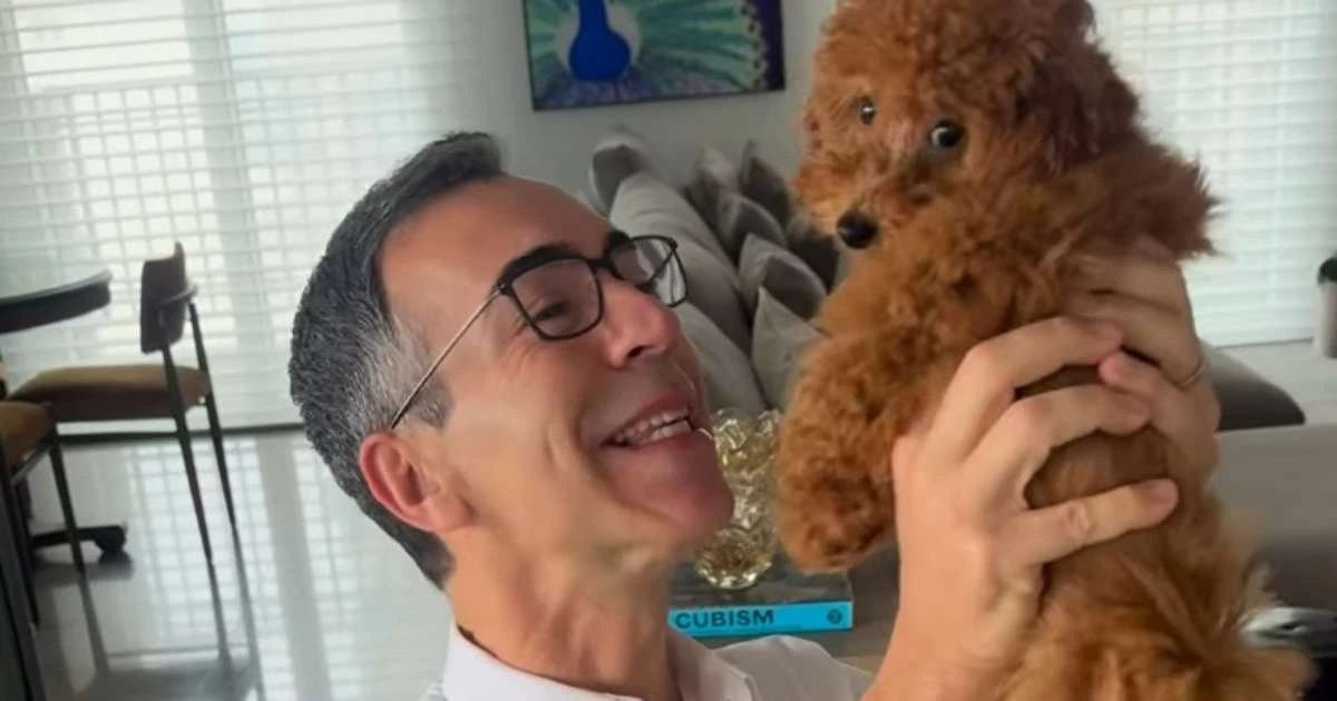 César Tralli apresenta nova mascote da família e encanta seguidores