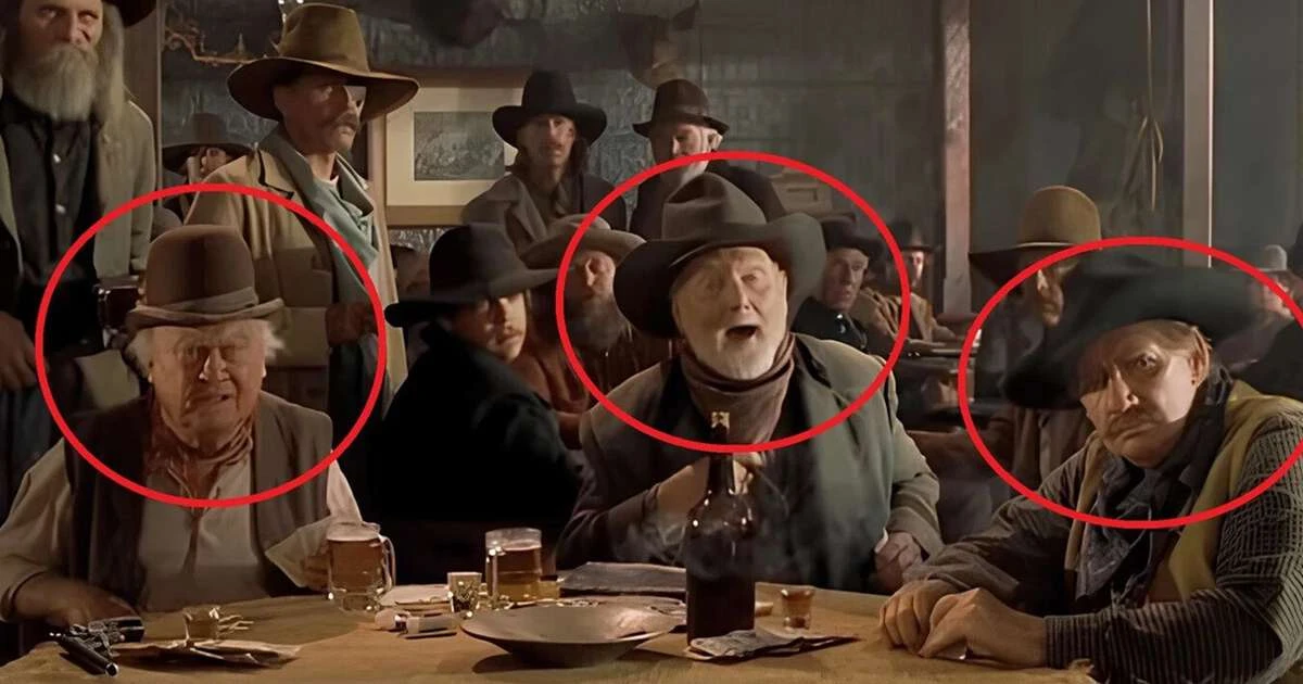 Se você pausar De Volta para o Futuro 3 em 27:50, verá três caubóis na verdade, três das maiores lendas do faroeste