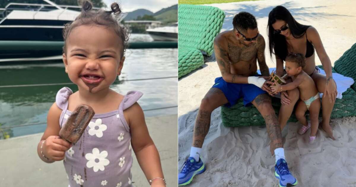 Neymar e Bruna Biancardi curtem praia com Mavie e ignoram polêmica de suposta traição