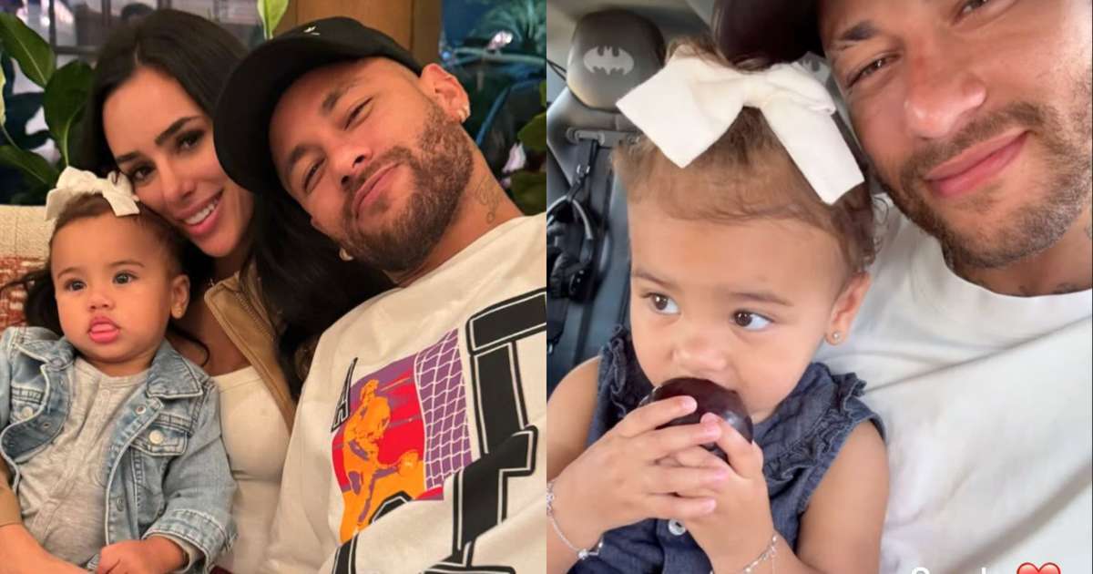 Neymar compartilha momento carinhoso com a filha Mavie: 'Grude'