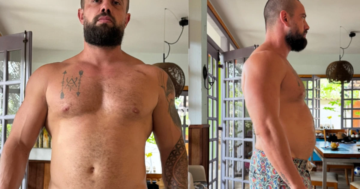 Rafael Cardoso impressiona seguidores ao mostrar transformação corporal: 'Inspiração'