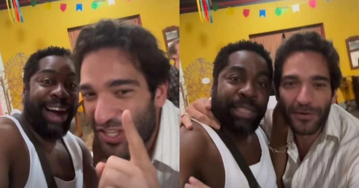 Encontro de 'cabeçudos'? Lázaro Ramos e Humberto Carrão fazem 'tira-teima' após apelido viralizar