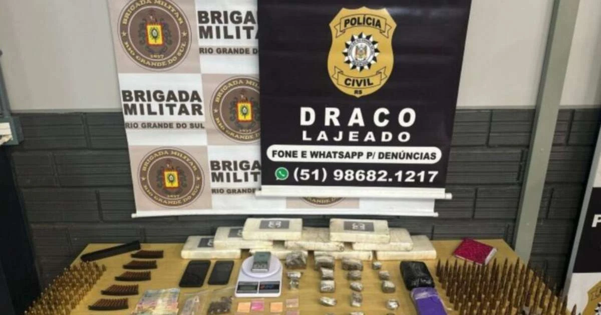 Polícia intercepta carregamento com 10 kg de cocaína e munições de fuzil AK-47 no RS