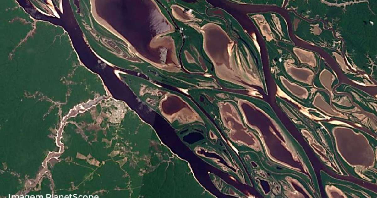 Imagens de satélites mostram antes e depois da seca em rios da Amazônia; confira