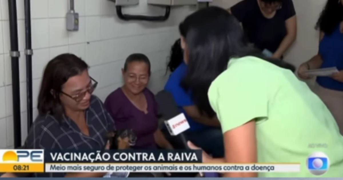 Pinscher rouba a cena em entrevista ao vivo sobre vacinação contra a raiva; veja vídeo