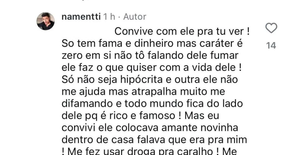 Filho de Latino expõe relação conturbada com o pai e rejeita a fama
