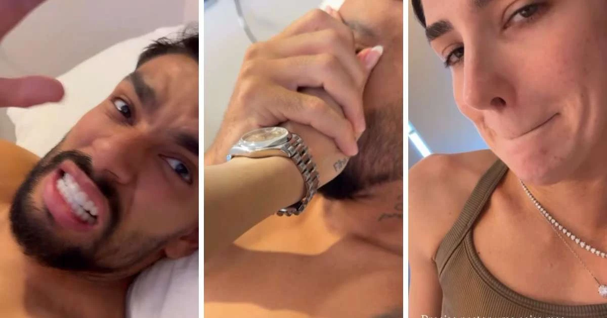 Mulher de Lucas Paquetá cai na risada ao filmar jogador sofrendo com depilação a laser
