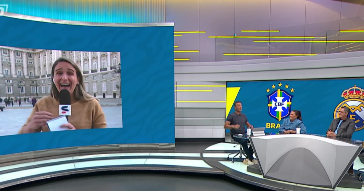 Carrinho de bebê tomba ao vivo durante entrada de repórter no sportv e Rizek alerta