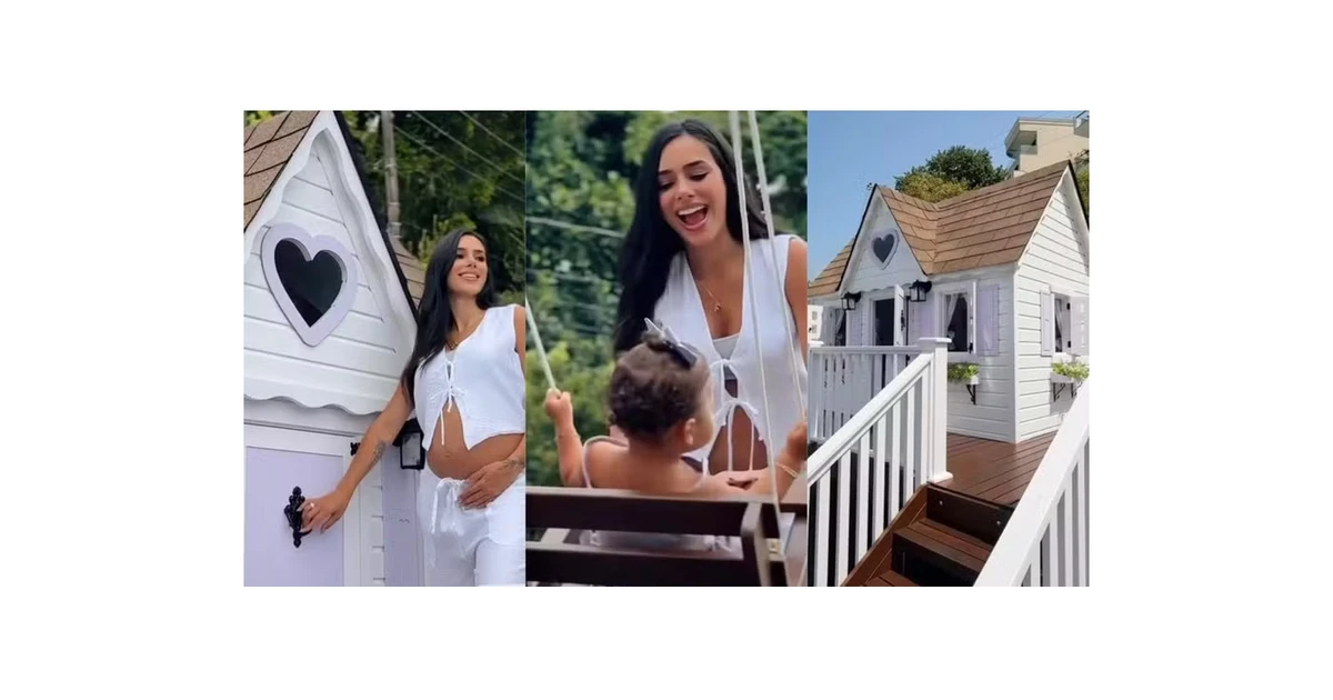Bruna Biancardi e Neymar presenteiam as filhas, Mavie e Mel, com casinha de brinquedo luxuosa de R$ 90 mil. Veja fotos!