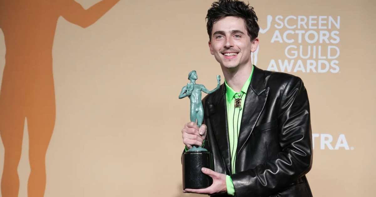 Timothée Chalamet comemora vitória no SAG Awards: 'Não consigo acreditar'