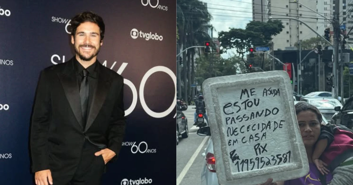 Nicolas Prattes doa R$ 1,3 mil para mulher que pedia ajuda em farol no Rio de Janeiro