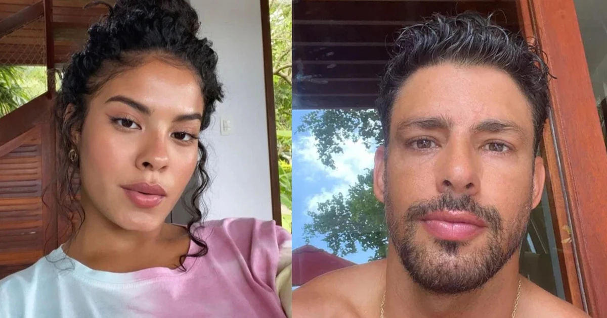 Bella Campos aponta o dedo na cara de Cauã em discussão nos bastidores de 'Vale Tudo'
