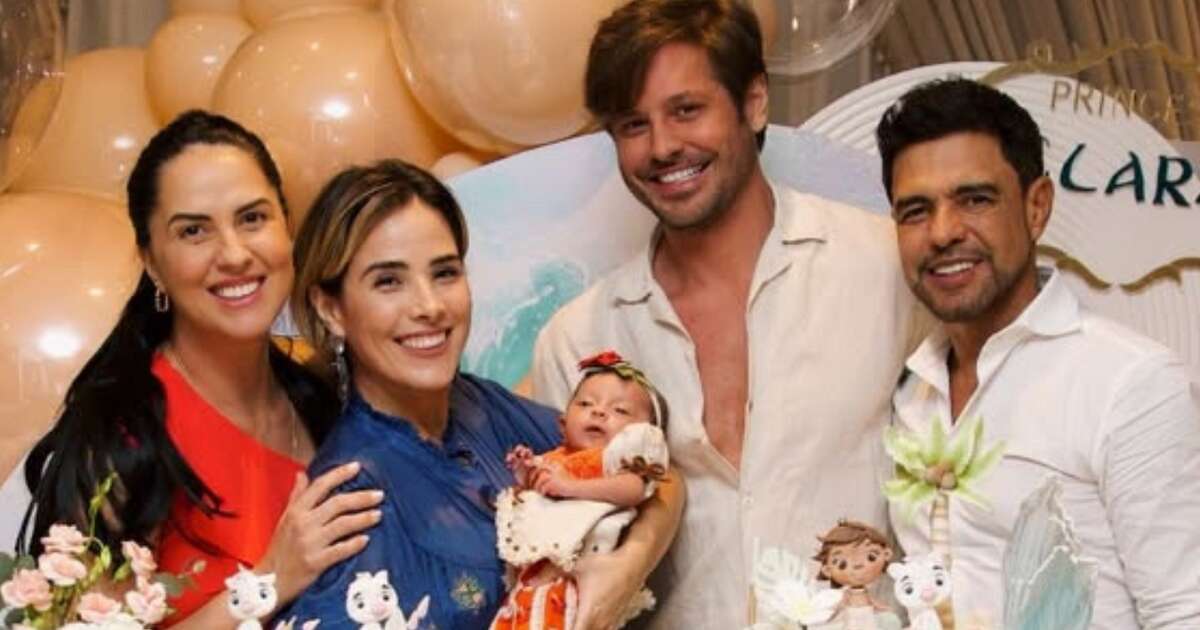 Graciele Lacerda e Zezé Di Camargo comemoram 1 mês de Clara com festinha intimista: 'Nossa princesa Moana'. Fotos!