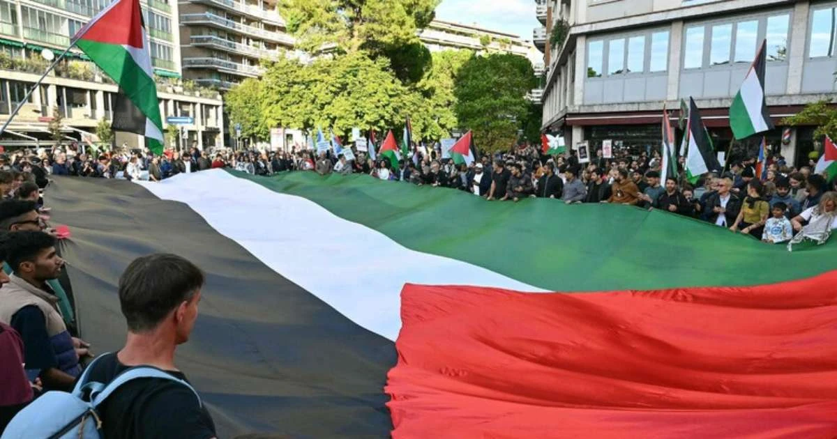 Ato pró-Palestina em Údine antecede jogo entre Itália e Israel