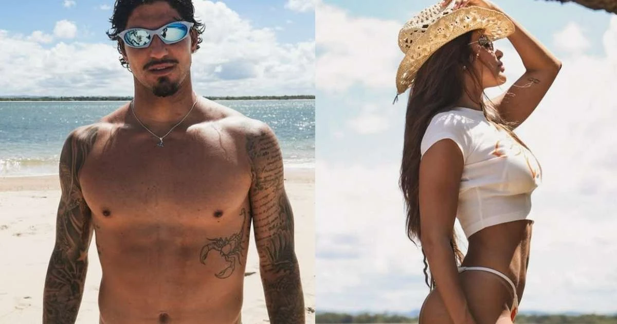 Gabriel Medina e modelo curtem dias na Bahia