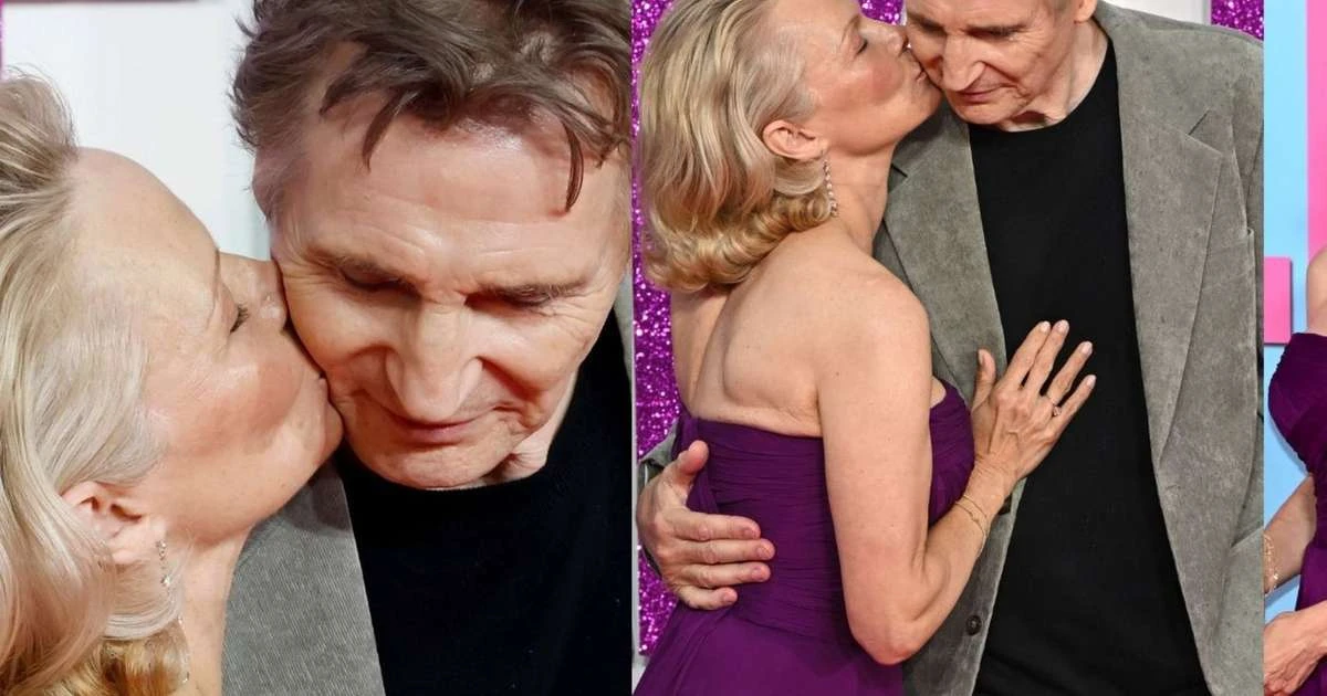 O novo amor de Pamela Anderson é famoso? Aos 58 anos, atriz dá beijo em Liam Neeson, de 73, e aumenta rumores de romance