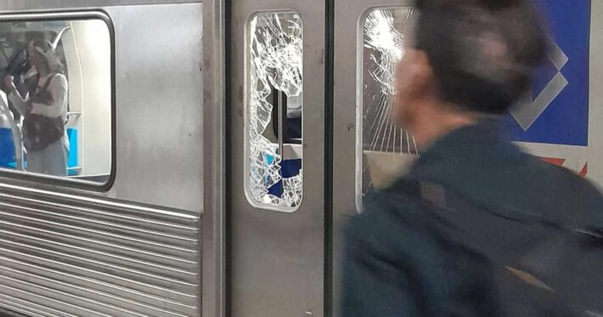 Vídeo: homem é detido após quebrar vidros de trem da Linha-1 Azul do Metrô