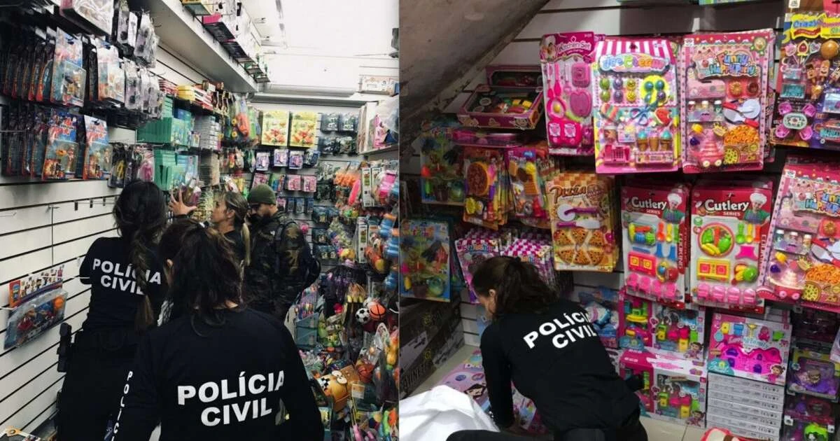 Brinquedos falsos: 680kg de produtos apreendidos e 5 pessoas presas em Porto Alegre