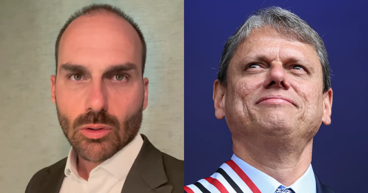 Eduardo Bolsonaro dispara críticas após Tarcísio falar sobre tarifas de Trump